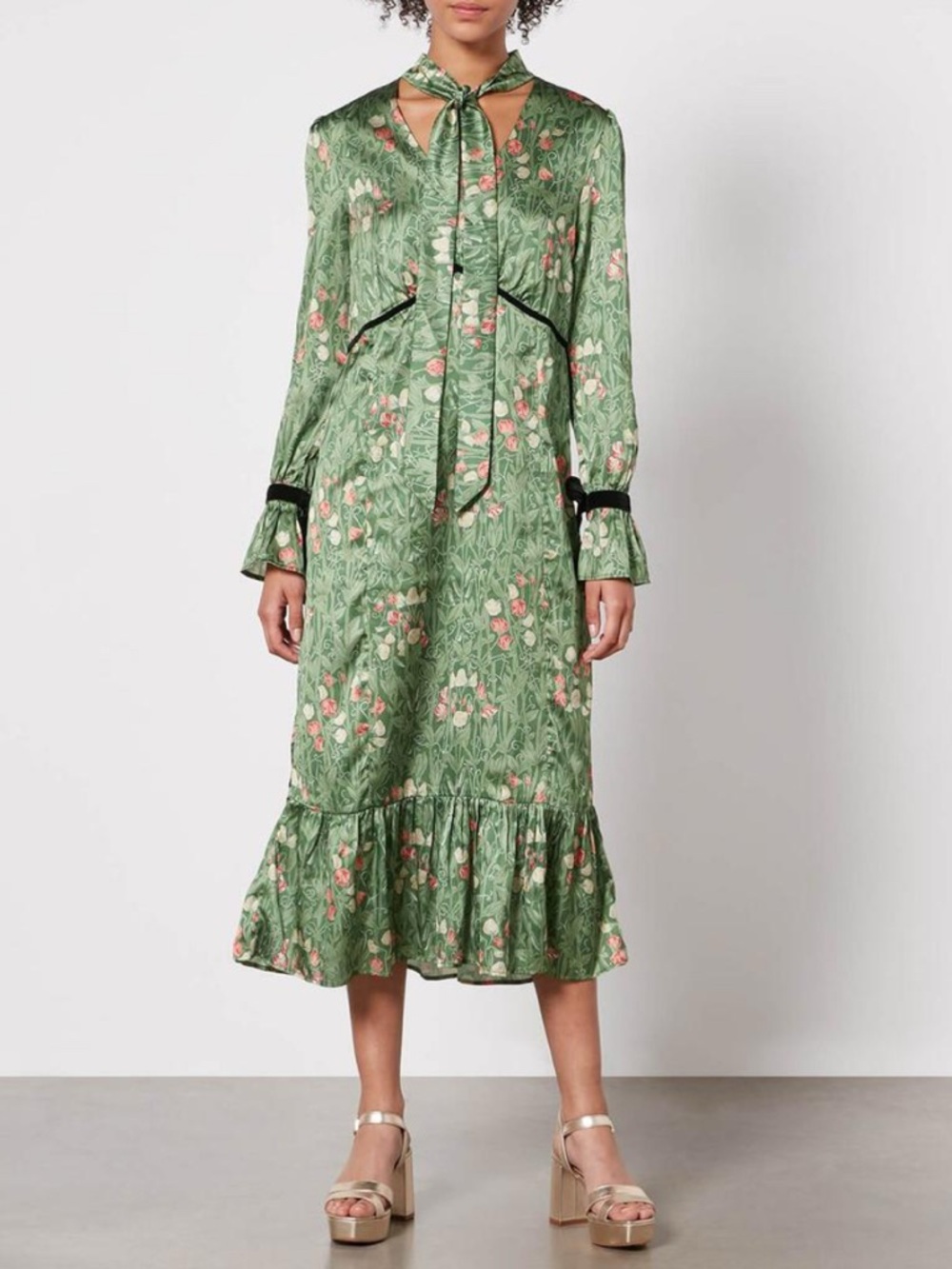 NWT Hope & Ivy x William Morris the petunia midi dress, size 8